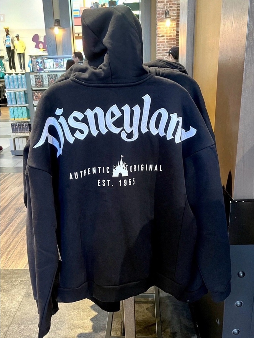 Disney Black Pullover Hoodie with White Disneyland Back Logo